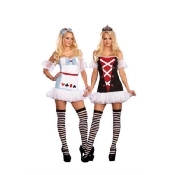 New Tea For Two Reversible Halloween Costume Dreamgirl Alice in Wonderland sz M - Picture 1 of 1